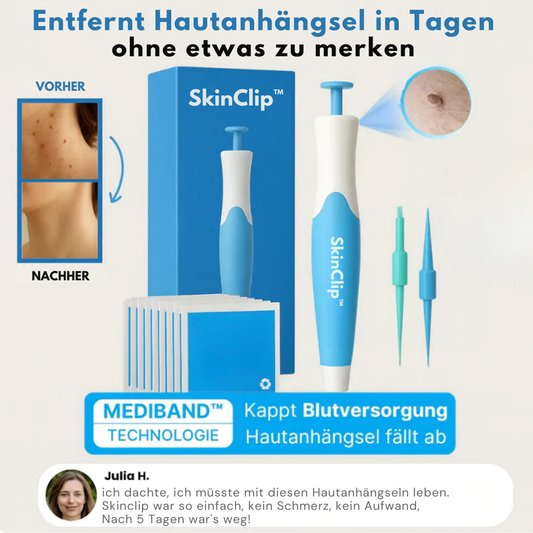 SkinClip™ - Sanft entfernen. Glatt fühlen.